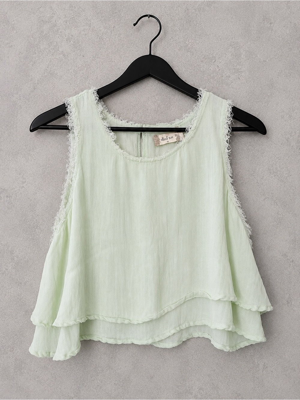 Altar’d State Mint Green Layered Sleeveless Tank Top Boho Size M Flowy
